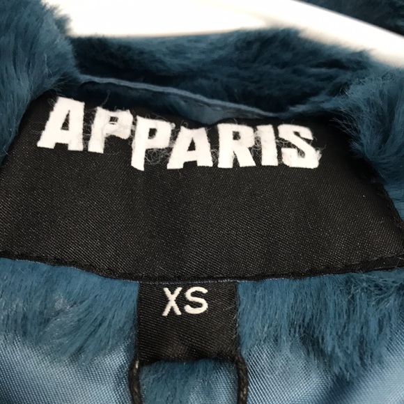 NWT Apparis Stella Faux Fur Coat in stone blue - Picture 7 of 11
